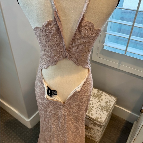 Cachet Rose gold/Blush pink Elegant Lace Evening Gown size 6 - Picture 8 of 11